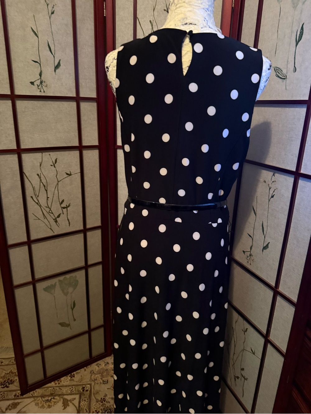 Lauren Ralph Lauren Black and White Polka Dot Maxi Dress